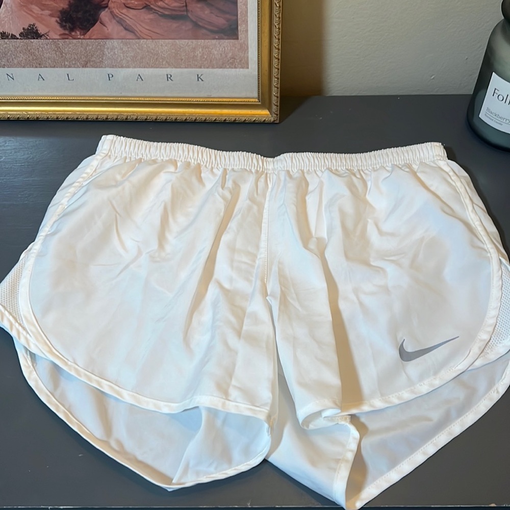 White Nike Running Shorts